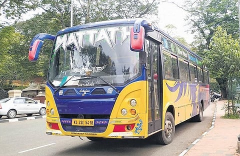 A tourist bus parked in Thiruvananthapuram | B P Deepu