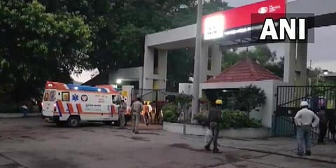 Cement factory in Gujarat's Porbandar. (Photo | ANI)