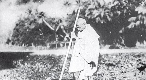 Mahatma Gandhi in Noakhali, Bengal, during the riots in 1946.