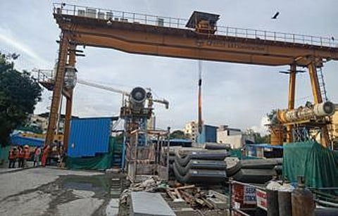 Construction of Shivajinagar Metro station under way on Friday | s lalitha