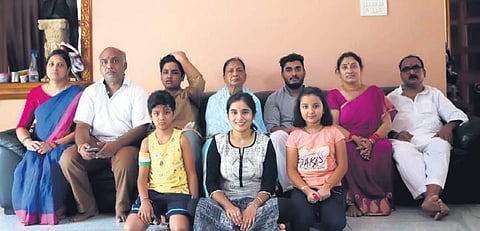 Rajesh Sahoo (right) and his family members. (Photo | Express)
