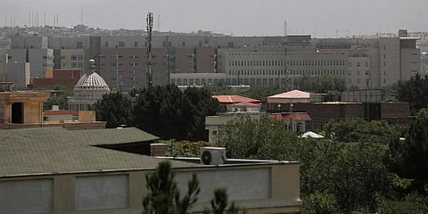 The US Embassy buildings are seen in Kabul, Afghanistan. (Photo | AP)