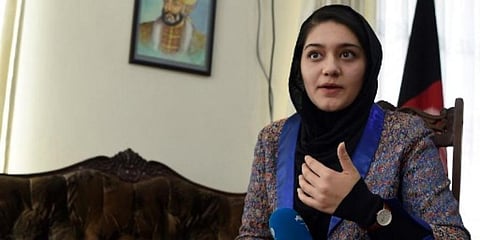 Aisha Khurram, Afghanistan’s youth representative to the United Nations, speaking during an interview with AFP in Kabul. (File photo | AFP)