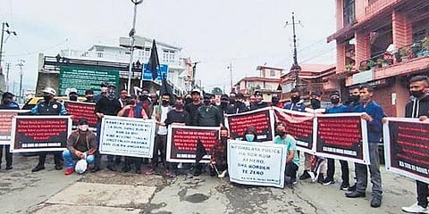 Protesters chant slogans in Shilliong on Sunday | Express