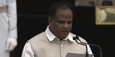 Alipurduar MP John Barla takes oath as Union Minister. (Photo| ANI)