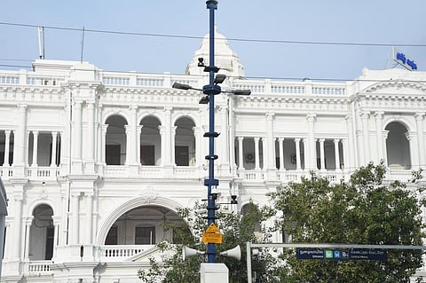 The poles have been ready for a long time but were not publicised due to COVID-19 and the model code of conduct for the elections (Express Photo | Ashwin Prasath)