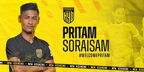 Pritam Soraisam becomes the ninth new arrival at Hyderabad FC this season. (Photo |Â Hyderabad FC Twitter)