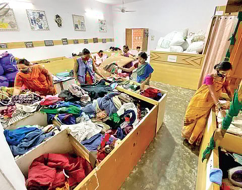 At the Goonj unit in Madanpur Khadar, Delhi