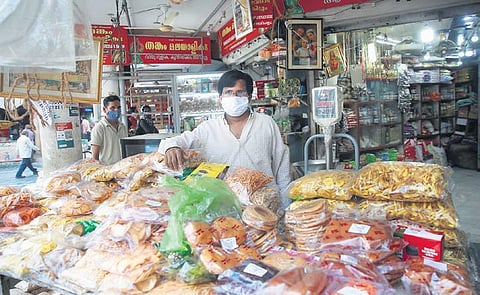 ML Thomas at Thankam Grocery Store. (Photo | EPS/Shekhar Yadav)