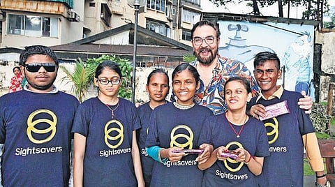At a Sightsavers checkup camp; actor Kabir Bedi is the brand ambassador of the NGO.
