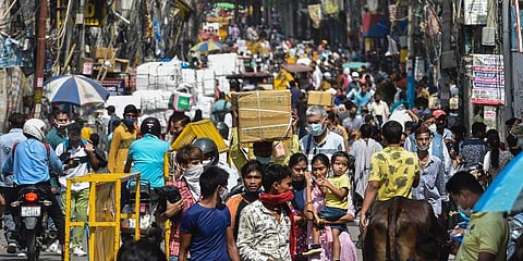 Crowd at Delhi market after authorities eased COVID-induced restrictions, in New Delhi. (File Photo | PTI)