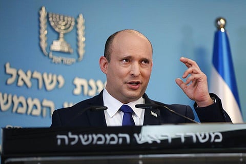 Israeli Prime Minister Naftali Bennett speaks during a news conference regarding COVID-19 pandemic in the country (Photo | AP)