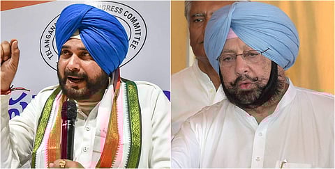 Punjab Congress Chief Navjot Singh Sidhu and Chief Minister Capt Amarinder Singh. (File | PTI)
