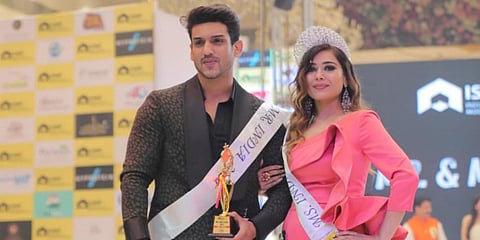 ISMF Mr and Miss India contest winners Parkash Verma (L) and Aarti Vij. (Photo| EPS)