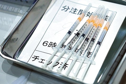 This July 1, 2021, file photo shows syringes with the Moderna vaccine against COVID-19 disease. (Photo | AP)