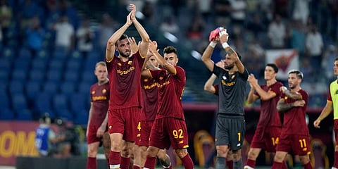 AS Roma's Bryan Cristante and teammates applauds the fans. (Photo | AP)