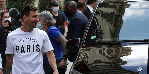 Argentinian star Lionel Messi on his arrival in Paris earlier this month.