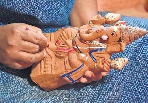 Struggling to make ends meet, potters are now doing other jobs too, including working in garment factories. The age-old profession has no takers due to the pandemic | Shriram BN