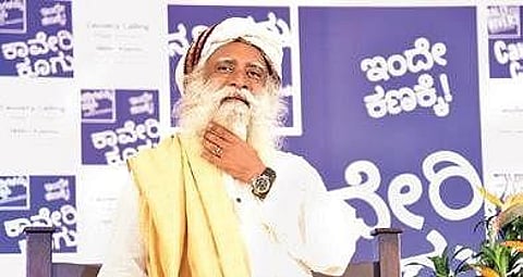 Sadhguru Jaggi Vasudev speaks to the media in Bengaluru on Monday | Nagaraja Gadekal