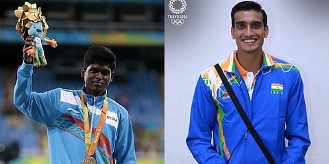 (Left) Mariyappan Thangavelu and (RIght) Sharad Kumar (Photo | Twitter/@Tokyo2020hi)