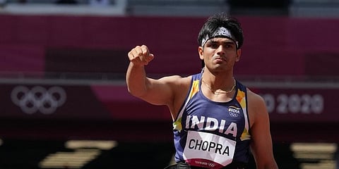 India's Neeraj Chopra competes in the men's Javelin throw qualification event at the 2020 Summer Olympics, in Tokyo, Wednesday, August 4, 2021. (Photo | PTI)