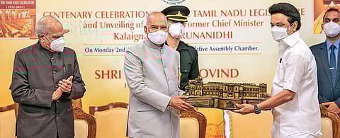 A model of the Secretariat was presented to President Kovind and TN Governor