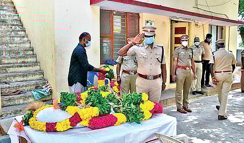 Police dog Ajay was laid to rest with police honours, including a 21-gun-salute, on Wednesday | Express