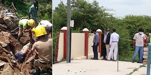 The sources noted that Ravi might have died while being buried in the trench after sand covered him. (Photo | Express)