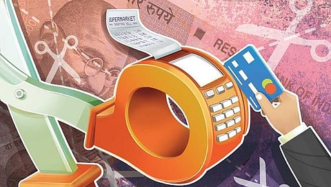 Mathews Cherian’s bus installed with the new ticketing system