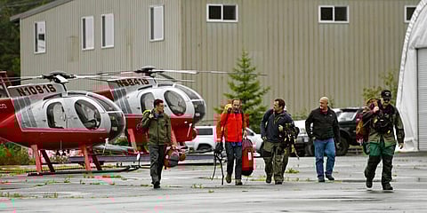 Ketchikan Volunteer Rescue Squad personnel that responded to the radio beacon from the crashed aeroplane. (Photo | AP)