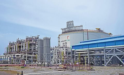 The two storage tanks, an engineering marvel which keeps the LNG in a liquid form at a temperature of minus 160 degree Celsius | Express