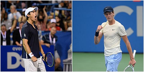 Mackie McDonald (L) and Jannik Sinner. (Photo| AP)