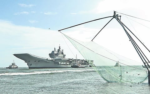 India’s first indigenous aircraft carrier INS Vikrant returning to Kochi after successful sea trials on Sunday | Arun Angela