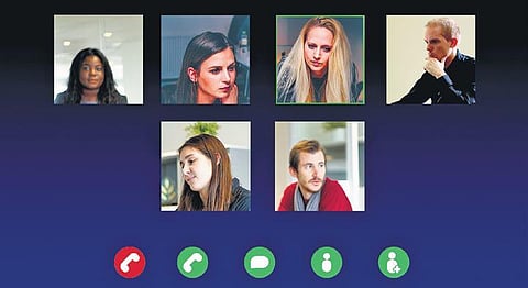 Representational image of an online video meeting.