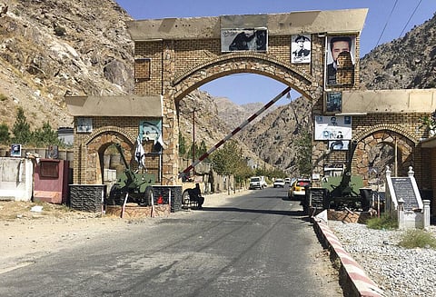 A Taliban soldier guards the Panjshir gate in Panjshir province northeastern of Afghanistan. (Photo | AP)