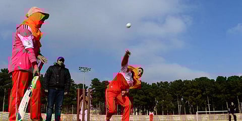 Afghan women play cricket at the grounds of the stadium in Herat. (File photo| AFP)