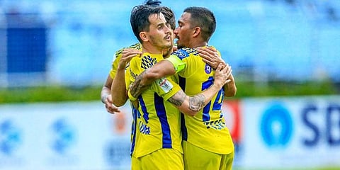 Kerala Blasters midfielder Adrian Luna scored the match-winning spot-kick in the 71st minute. (Photo | Kerala Blasters Twitter)