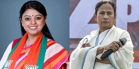 Priyanka Tibrewal (L) and Chief Minister Mamata Banerjee (R)