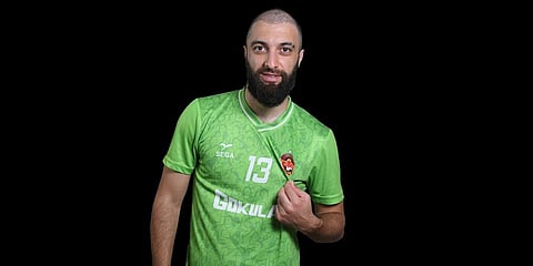 Gokulam Kerala FC player Sharif Mukhammad in new jersey