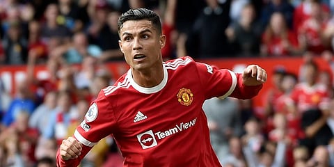 Cristiano Ronaldo marked his second Manchester United debut in style with a goal in each half in front of 76,000 adoring fans. (Photo | AP)