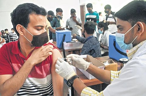 In India, a large section of population is yet to take its second dose of vaccine. (Photo | PTI)