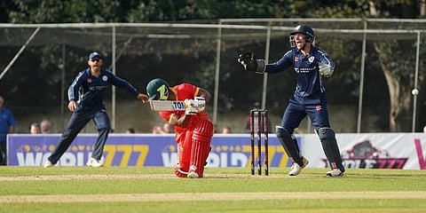 Scotland edged past Zimbabwe by seven runs. (Photo @ICC)