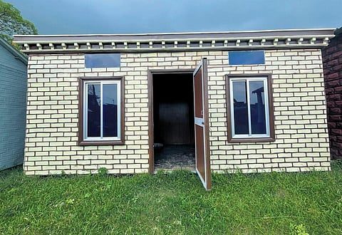 Two fibre-reinforced plastic homes manufactured by Swasti Patnaik. (Photo| EPS)