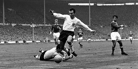 Jimmy Greaves during a football match between England and the Rest of the World at Wembley Stadium, London, Oct. 23, 1965. (File Photo | AP)
