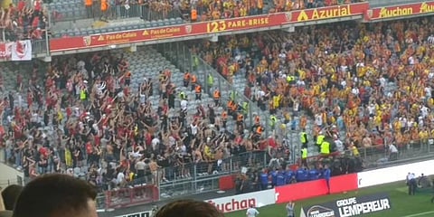 A view of the clash between fans at the Lens and Lille game. (Photo | YouTube screengrab)