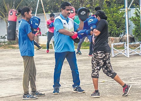 Boxing coach Sudarshan Sahoo in Puri. (Photo| Biswanath Swain, EPS)