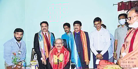 SHRC chairman Justice M Sitharama Murthy with other officials. (Photo | Express)