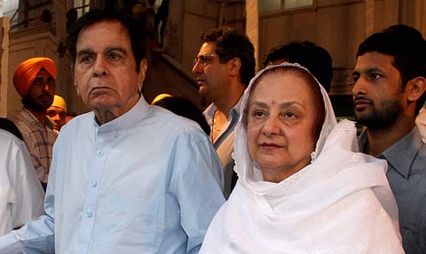 Bollywood actor Saira Banu with late husband Dilip Kumar. (File Photo | PTI)