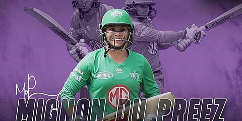 Mignon du Preez has played 108 T20Is for South Africa, scoring 1750 runs at an average of 21.60 and strike rate of 100.86. (Photo | Hobart Hurricanes Twitter)
