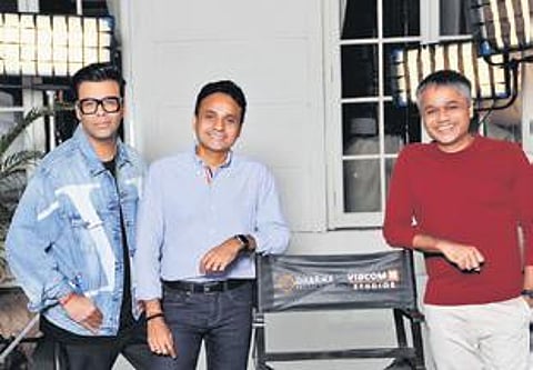 (Left to right) Karan Johar, Apoorva Mehta, Ajit Andhare